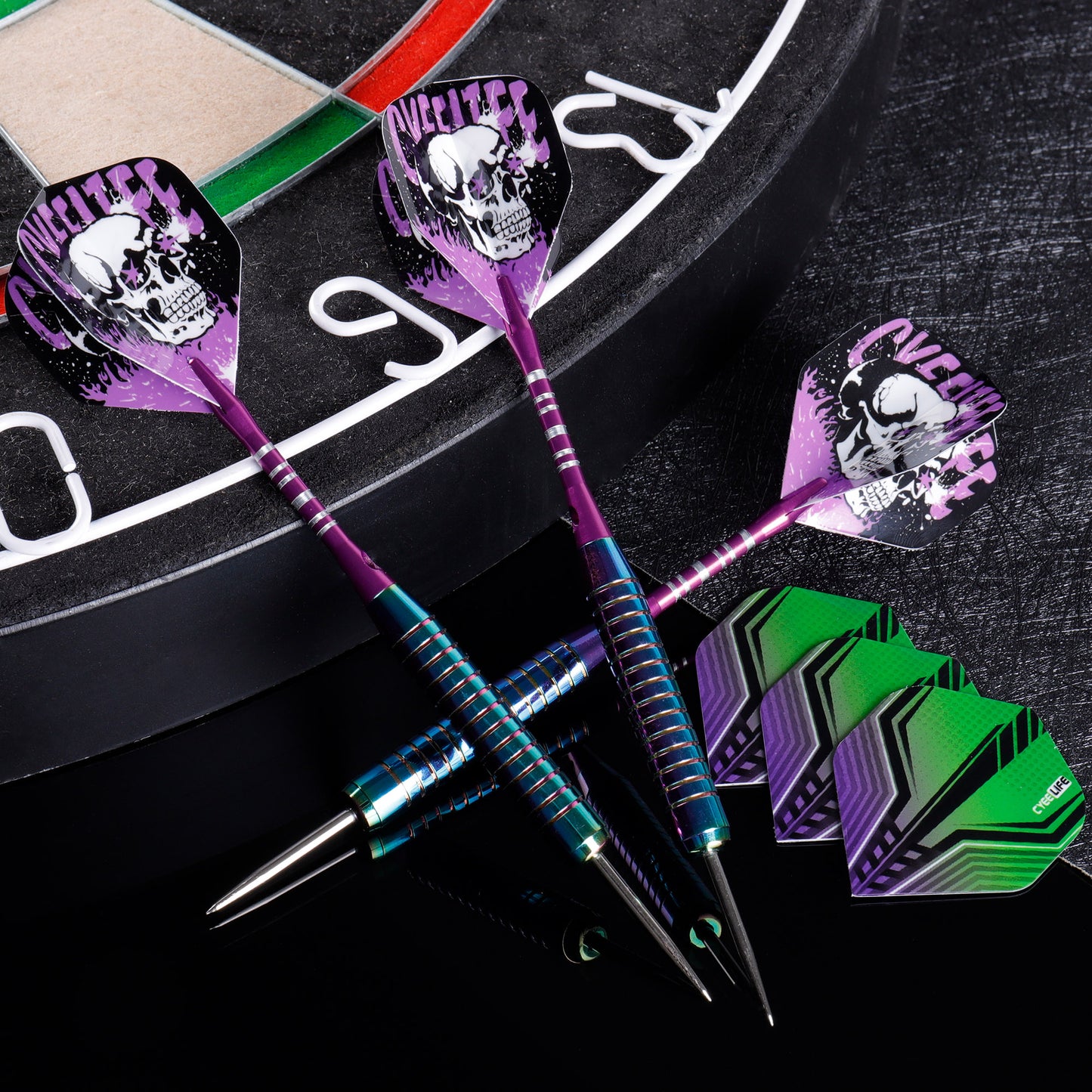 ZF10E 23g Brass Darts Set – Professional 3-Piece Dart Kit with Aluminum & PC Shafts, 6 PTE Flights, Storage Case, 154mm