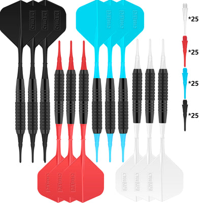 Soft tip Darts Set 18g with Moulded Flights&100 Plastic Points