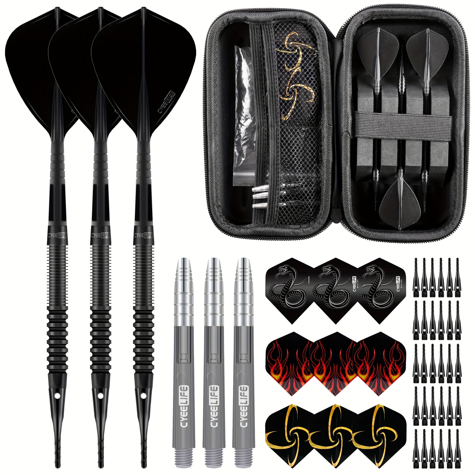 ZG08 3pcs 90% Tungsten Soft Tip Darts Barrels 18g 2BA&2BA,No