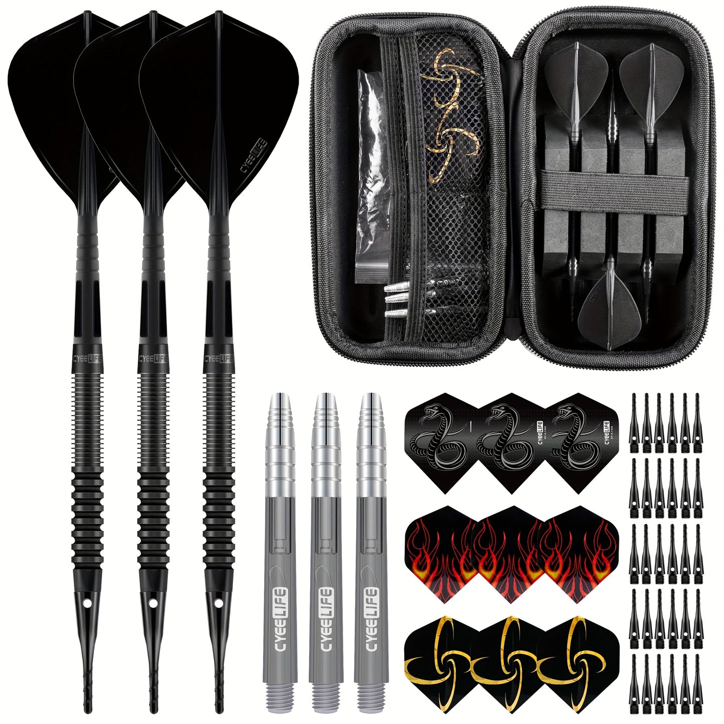 ZG08 3pcs 90% Tungsten Soft Tip Darts Barrels 18g 2BA&2BA,No Accessories parts
