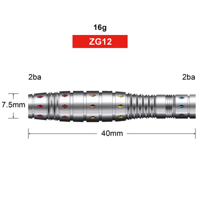 Barils de fléchettes à pointe souple en tungstène ZG12, 16g, 3 pièces 90% 2BA et 2BA, sans accessoires