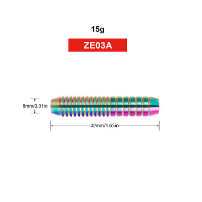 ZE03A Brass Plastic tip dart barrels 15g with Colorful pvd coating,3pcs 2BA