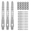 Arbres de fléchettes Pro en aluminium ZS01B, 15 pièces (5 jeux) + 20 joints toriques en caoutchouc 40/48mm (moyen/long), 5 couleurs