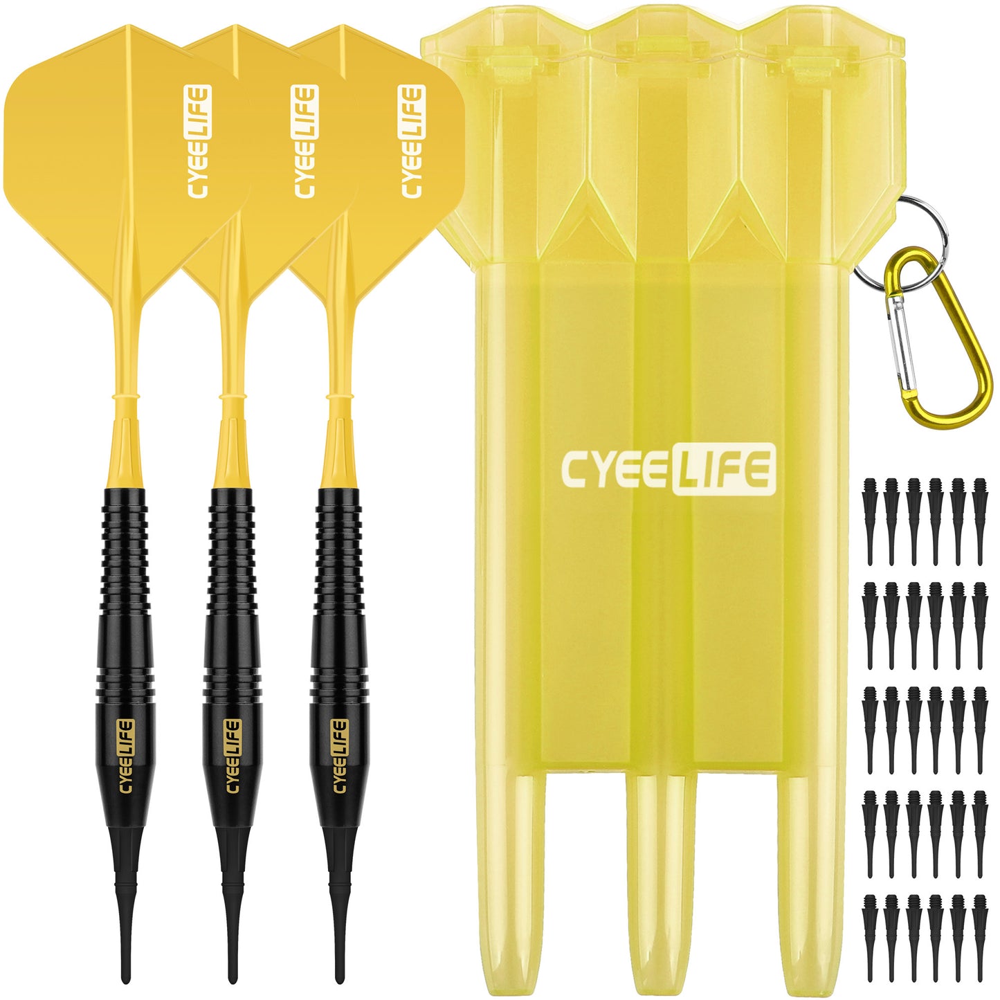 18g Brass Soft Tip Darts With Carry Case and 30pcs Points,8 colors