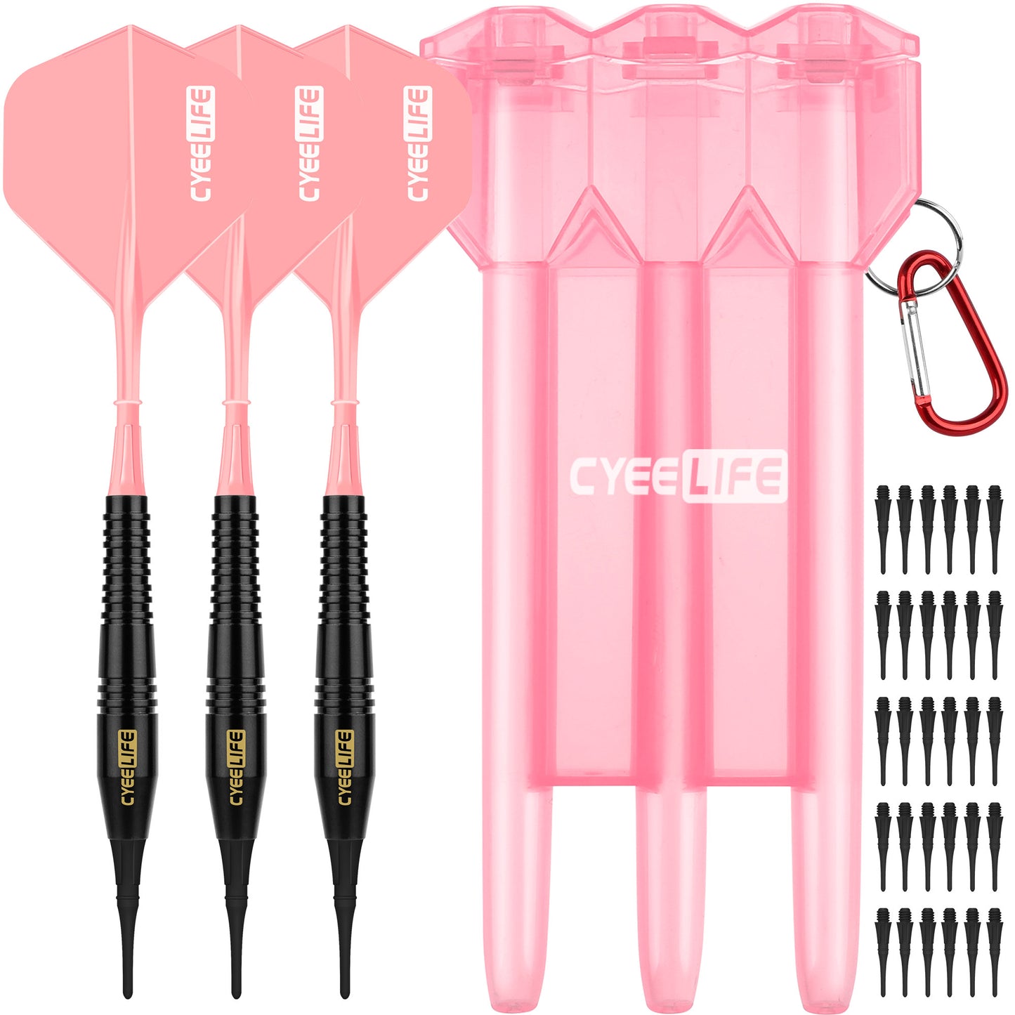 18g Brass Soft Tip Darts With Carry Case and 30pcs Points,8 colors