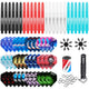 Dart Accessories kit,36 Dart Flights+24 PVC Shafts+Sharpener+Remover Tool+50 Metal Rings+16 Flight Protectors