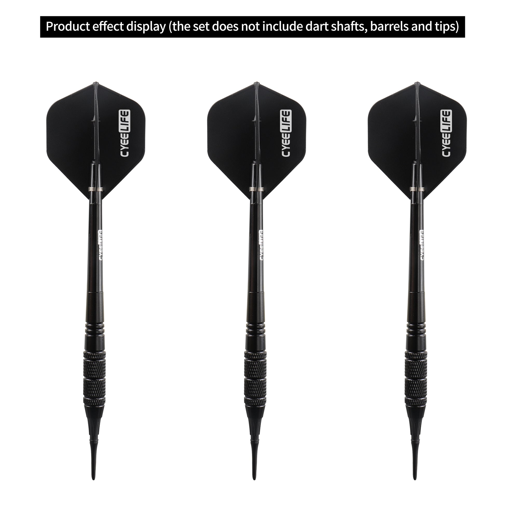 CyeeLife Dart Flights And Shafts,3 PCS One Piece Accessories Not Easy To Break And Fall Off,8 Colors