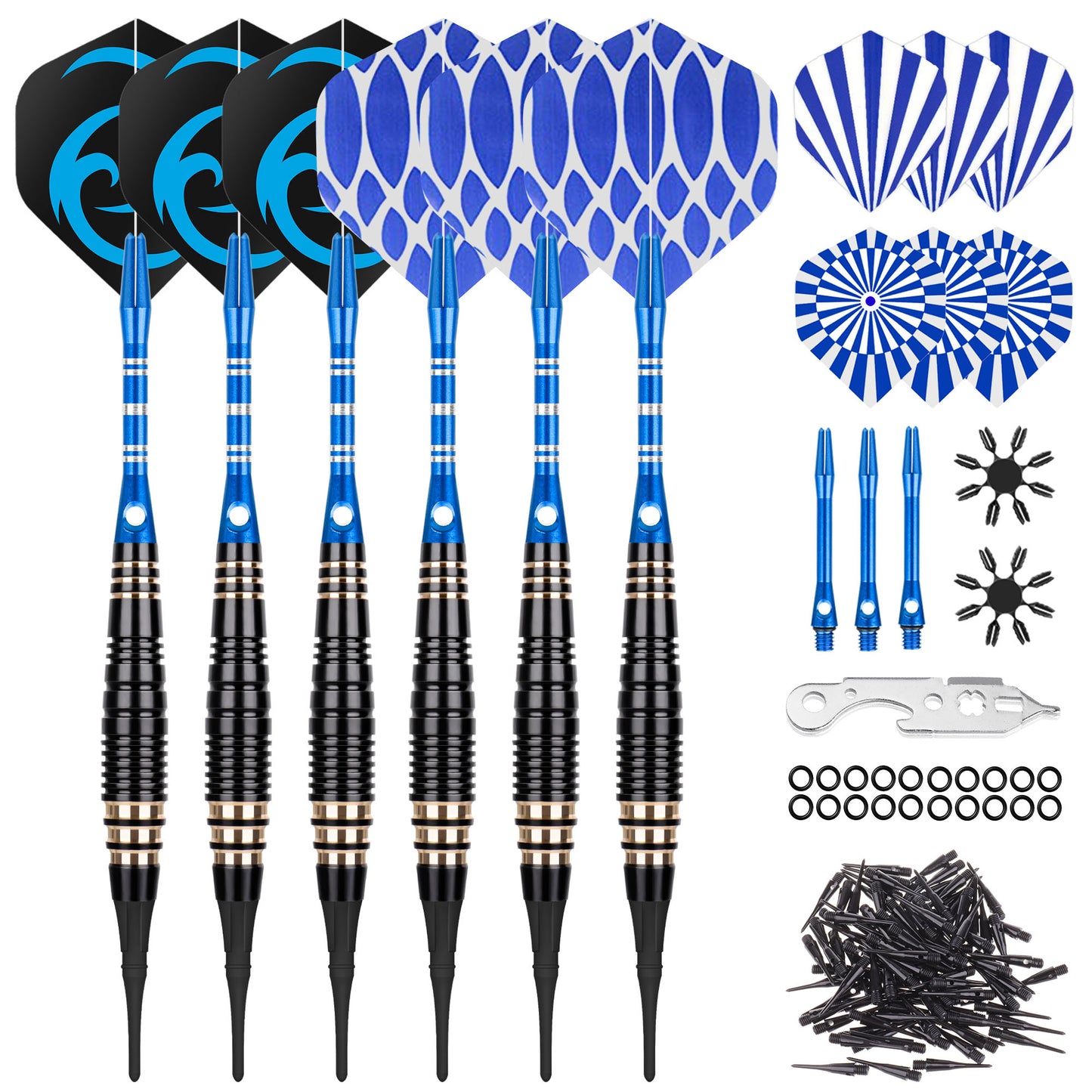 STEEL TIP DARTS BRASS SET 24G WITH CARRY CASE 6Pcs
